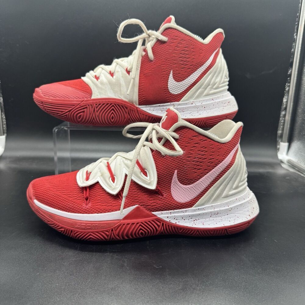 NIKE KYRIE 5 ID CUSTOM RED PINK VDAY COLOR WAY AV7917-991 Rare MENS SIZE 7.5 EUC